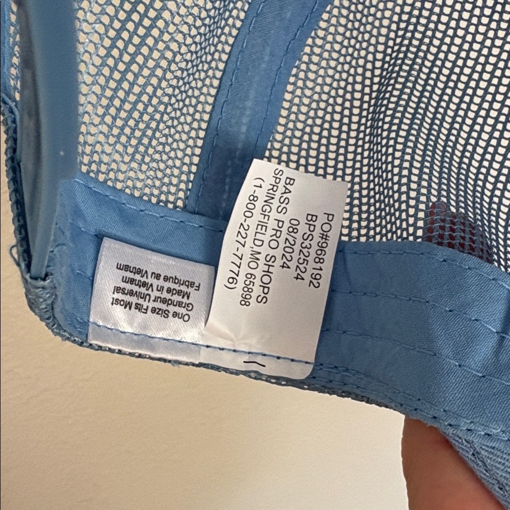 NEW Bass Pro Shops Blue and White Mesh Trucker Baseball Cap - Picture 4 of 5
